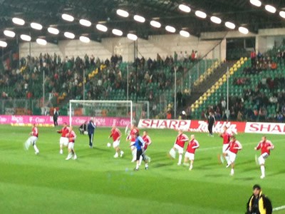 Rozcvička reprezentantov SR pred zápasom s Írskom