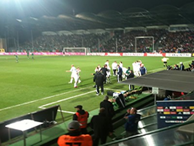 Radosť Slovákov po vyrovnávajúcom góle