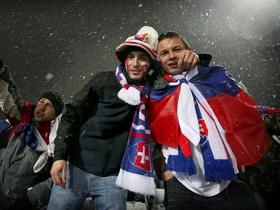 Slovenskí fanúšikovia na Sliezskom štadióne