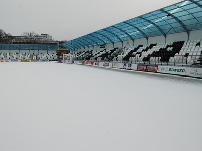 Štadión v Myjave je pod snehom