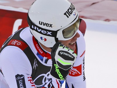 Johan Clarey v cieli Super G na majstrovstvách sveta v lyžovaní vo Švédskom Aare