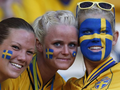 Fanúšikovia Švédska pred súbojom s Anglickom