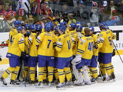 Radosť Švédska po výhre