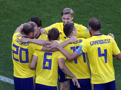 Radosť hráčov Švédska