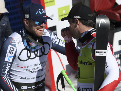 Nórsky lyžiar Aleksander Aamodt Kilde a Rakúšan Vincent Kriechmayr