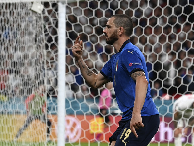 Leonardo Bonucci oslavuje gól Talianska 