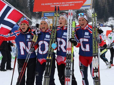 Heidi Wengová, Therese Johaugová, Kristin Störmer Steirová a Marit Björgenová