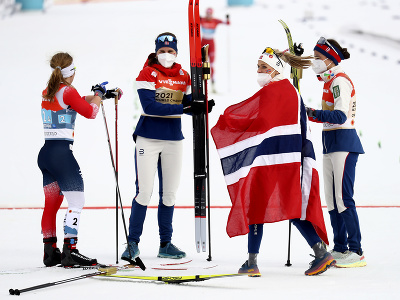Nórske reprezentantky sa radujú zo zisku zlata