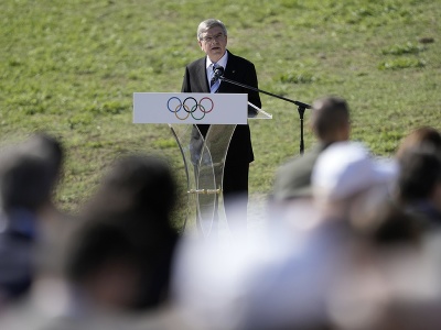 Prezident Medzinárodného olympijského výboru (MOV) Thomas Bach počas príhovoru 