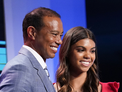 Tiger Woods so svojou dcérou Sam