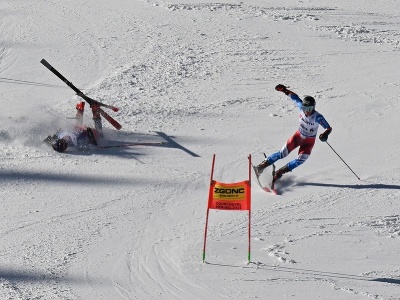 Nepríjemný pád slovenského lyžiara