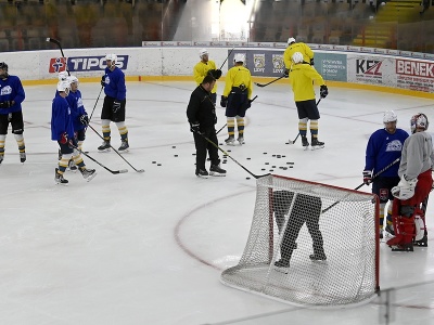 Hokejisti HC 19 Humenné počas tréningu na začiatku letnej prípravy pred novou sezónou Tipos extraligy