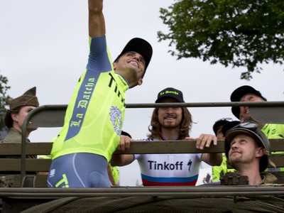 Peter Sagan s Albertom Contadorom na predstavovaní tímu Tinkoff pred Tour de France