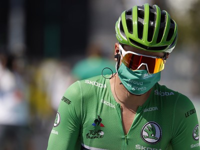 Slovensk� cyklista Peter Sagan v zelenom drese
