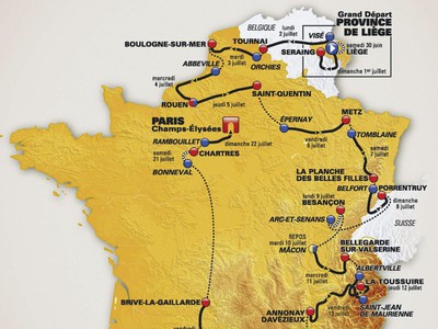 Mapka Tour de France 2012