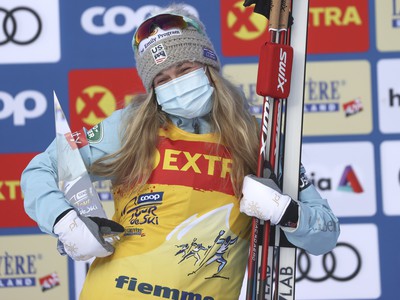 Na snímke americká bežkyňa na lyžiach Jessie Digginsová sa stala celkovou víťazkou Tour de Ski.