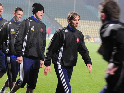 Predzápasový tréning Slovákov