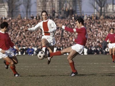 Momentka zo zápasu FC Spartak Trnava - Ajax Amsterdam z roku 1969