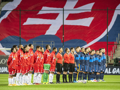 Tímy Slovenska a Malty pred zápasom H-skupiny kvalifikácie MS 2022 vo futbale Slovensko - Malta v Trnave
