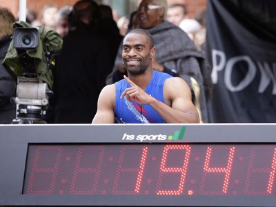 Tyson Gay pózuje s