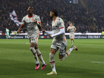 Hráči Udinese sa radujú z gólu