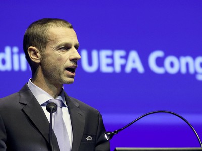 Alexander Čeferin v príhovore počas 42. kongresu UEFA v Bratislave