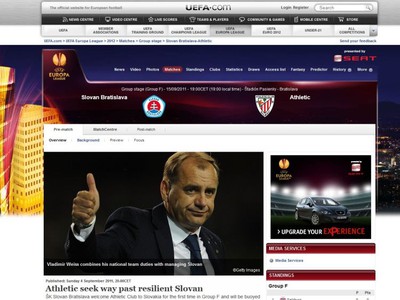 Stránka www.uefa.com informuje o