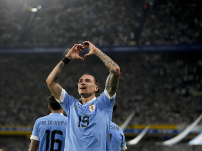Darwin Núñez oslavuje gól Uruguaju