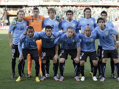 Uruguajský tím pred zápasom s Mexikom
