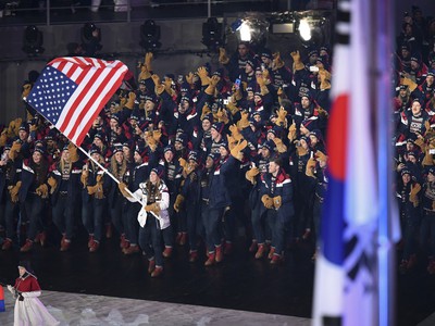 Američania počas otváracieho ceremoniálu ZOH 2018
