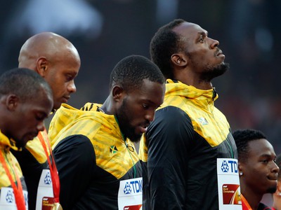 Nesta Carter, Asafa Powell, Nickel Ashmeade a Usain Bolt