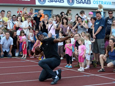 Usain Bolt počas Čokoládovej tretry