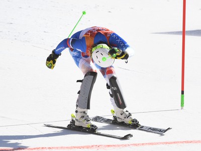 Veronika Velez-Zuzulová v cieli 2. kola slalomu žien