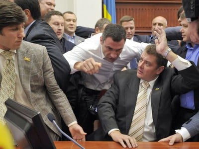 Kličko v parlamente ukázal