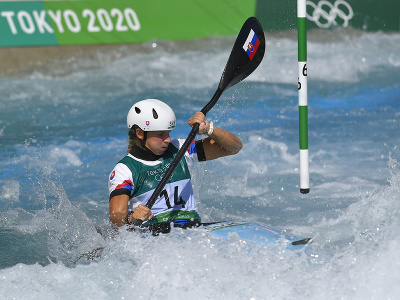 Slovenská reprezentantka vo vodnom slalome Eliška Mintálová v semifinálovej jazde kategórie K1 počas letných olympijských hier v Tokiu