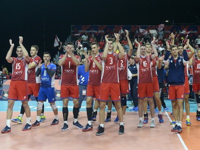 Víťazné oslavy slovenských volejbalistov