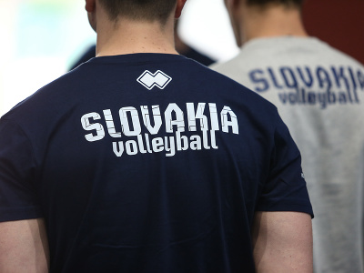 Na snímke slovenskí volejbalisti