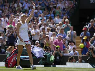 Jelena Rybakinová oslavuje postup do štvrťfinále