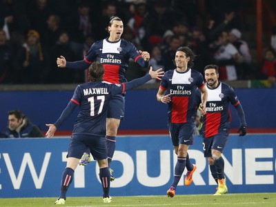 Radosť hráčov PSG na čele so Zlatanom Ibrahimovičom