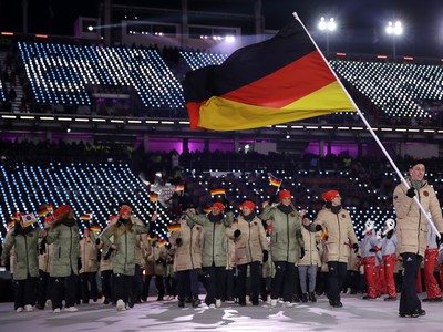 Nemeckí športovci na otváraciom ceremoniáli ZOH 2018