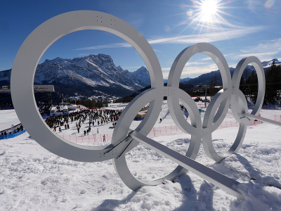 Olympijské kruhy v Cortine