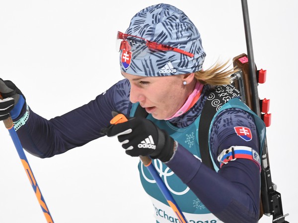 Slovenská biatlonistka Anastasia Kuzminová počas XXIII. zimných olympijských hier v juhokórejskom Pjongčangu