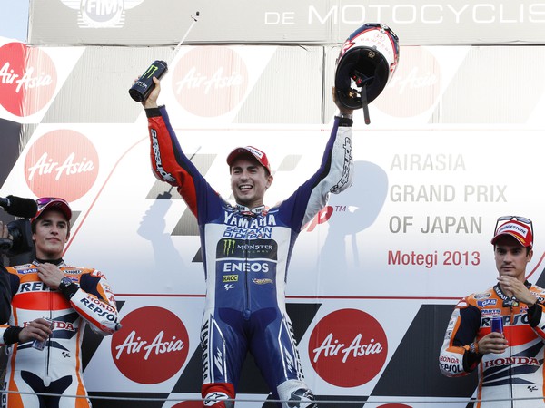Jorge Lorenzo oslavuje víťazstvo na VC Japonska