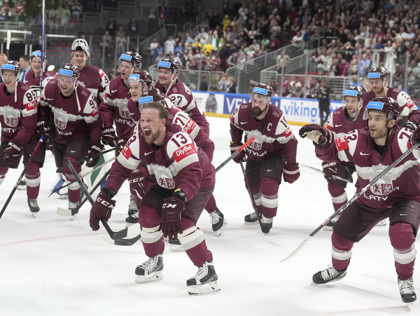 Neuveriteľná radosť lotyšských hokejistov