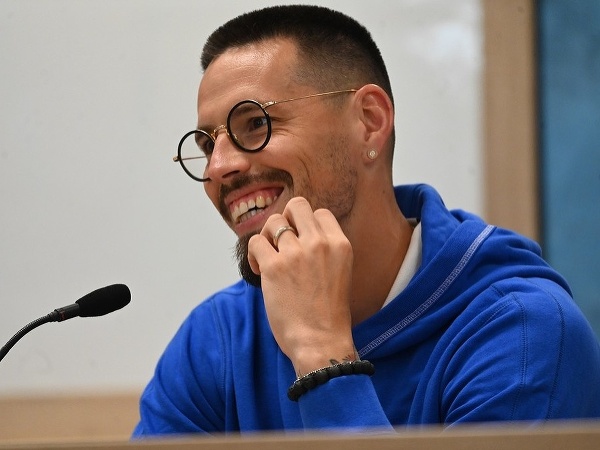 Marek Hamšík počas tlačovej konferencii 