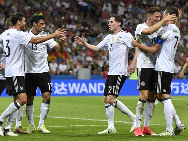 Hráči Nemecka a ich radosť po góle