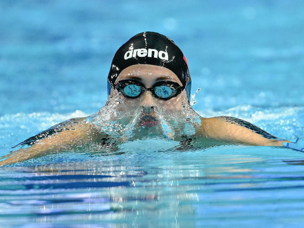 Slovenská reprezentantka v plávaní Nikoleta Trníková v rozplavbách na 200 m prsia na plaveckých MS v Budapešti 