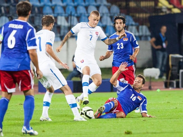 Vladimír Weiss v zápase proti Lichtenštajnsku