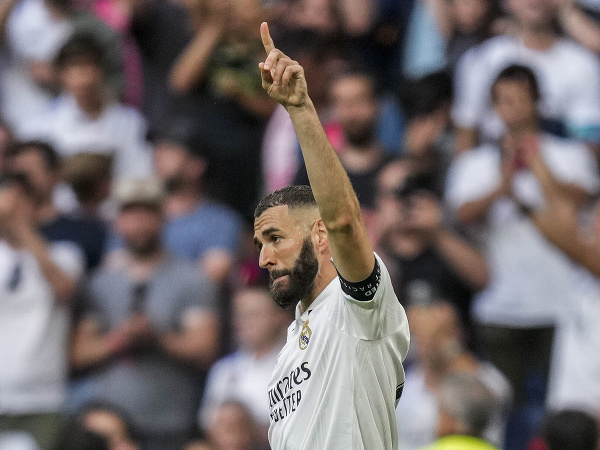 Karim Benzema oslavuje svoj gól
