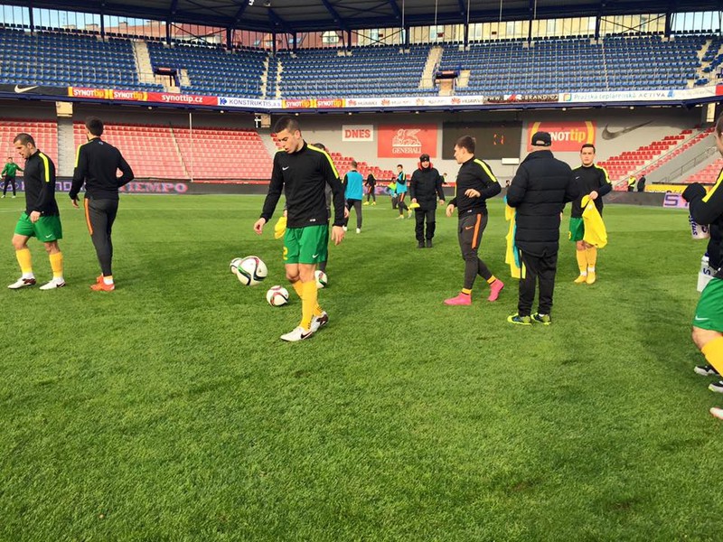 Futbalisti MFK Žilina v predzápasovej rozcvičke